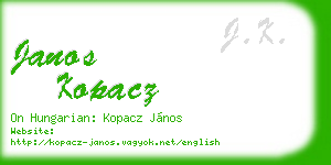 janos kopacz business card