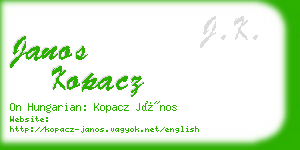 janos kopacz business card